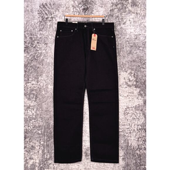 New Levis 505 Jeans 35 x 32 Mens Black 100% Cotton Denim